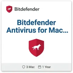 Bitdefender Antivirus for Mac — 3 Mac, 1 Year Bitdefender Antivirus for Mac — 3 Mac, 1 Year digital product key - original, previously-licensed one-time purchase for Mac, digital delivery by email | Maventech