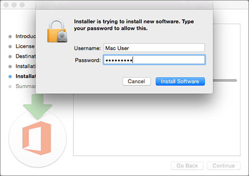Microsoft Word 2021 (Mac) Lifetime License No Subscription install step 5: Enter your Mac password