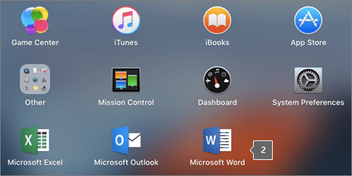 Microsoft Word 2021 (Mac) Lifetime License No Subscription install step 7: Open Word from Launchpad