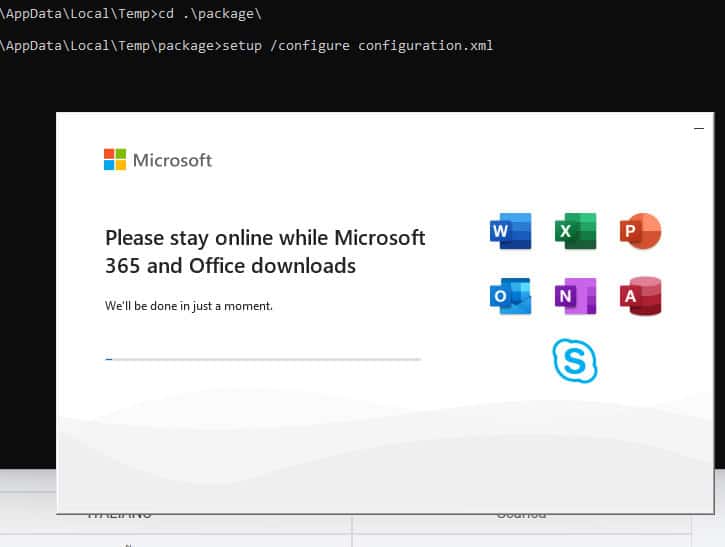 Microsoft Visio 2021 Professional (Windows PC) install step 3: Let Office install