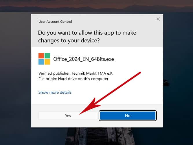 Microsoft Visio 2021 Professional (Windows PC) install step 2: Run the installer as administrator