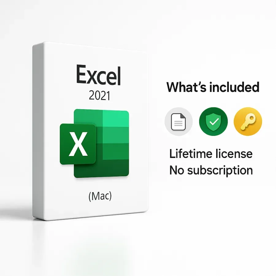 Microsoft Excel 2021 (Mac) Lifetime License No Subscription — view 3